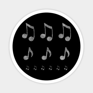 Silver Music Notes Magnet